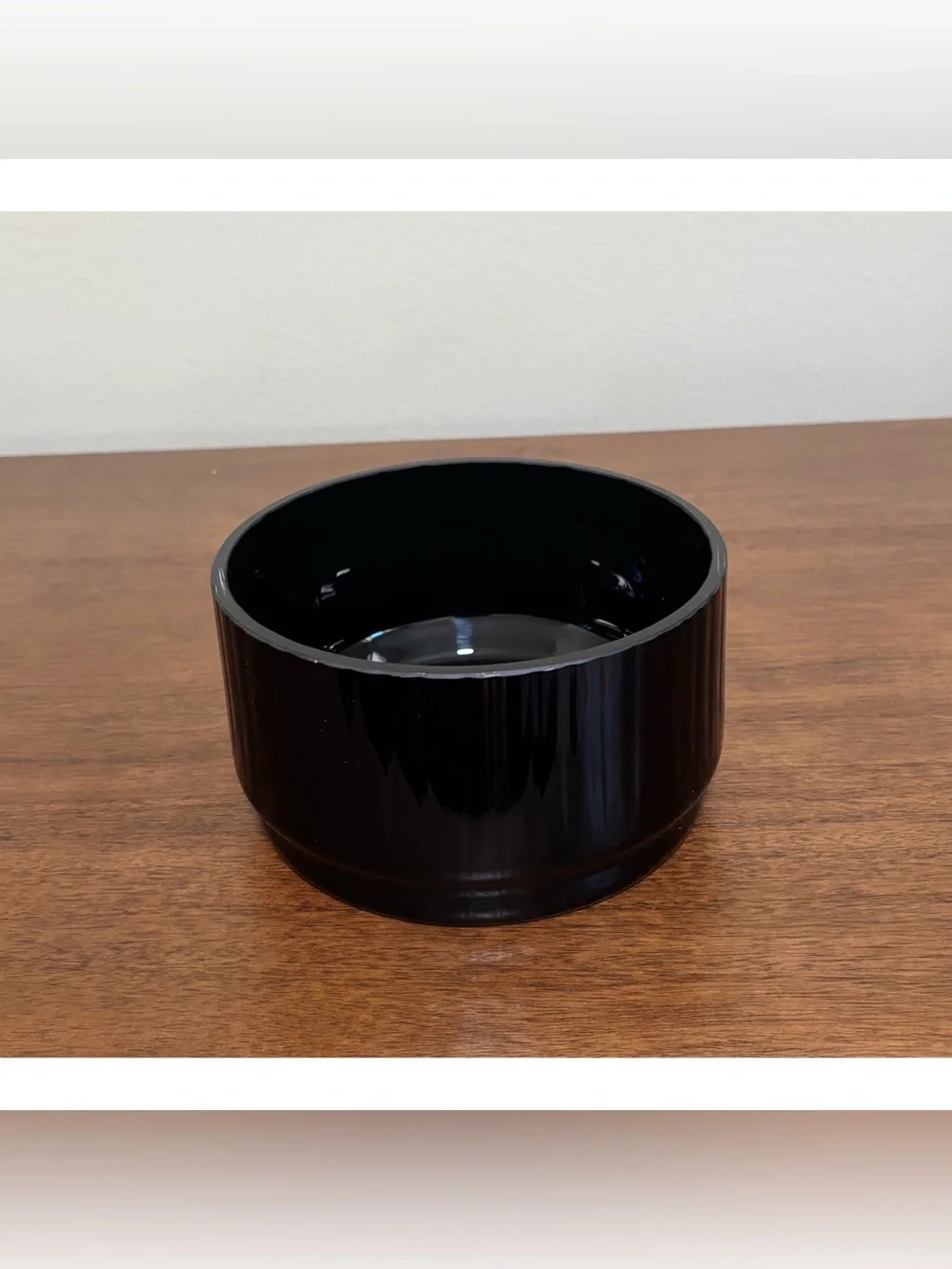 Vintage MCM Krosno Handmade Poland Glass Vase Black 3.5” X 5.75”